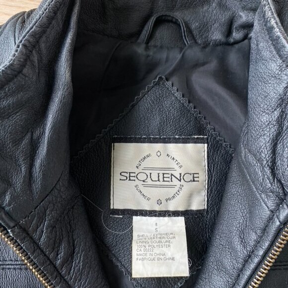 Vintage Black Leather Zip Up Vest - Picture 3 of 6